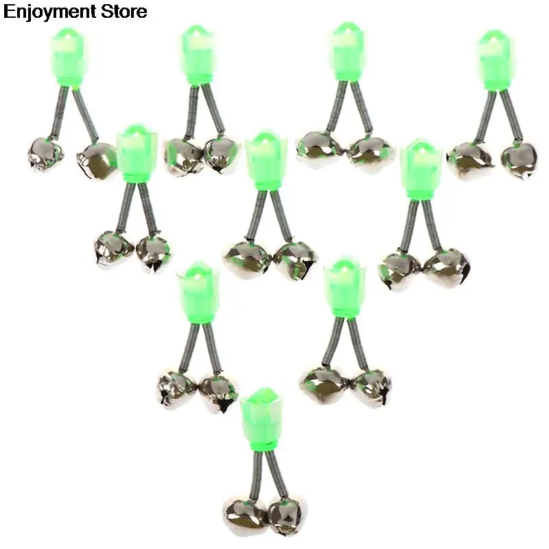 5/10 Pcs Fishing Bite Alarms Rod Bells Clamp Tip Clip Ring Green Accessory Hot | Спорт и развлечения