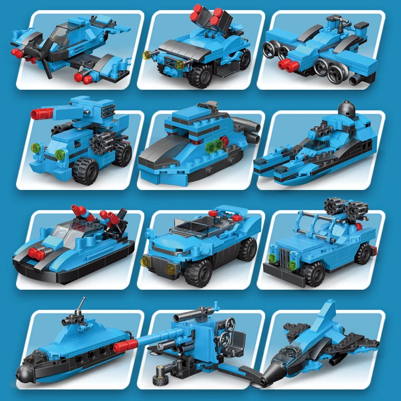 Decool Военная серия Танк авиаперевозчик строительные блоки креативный вертолет
