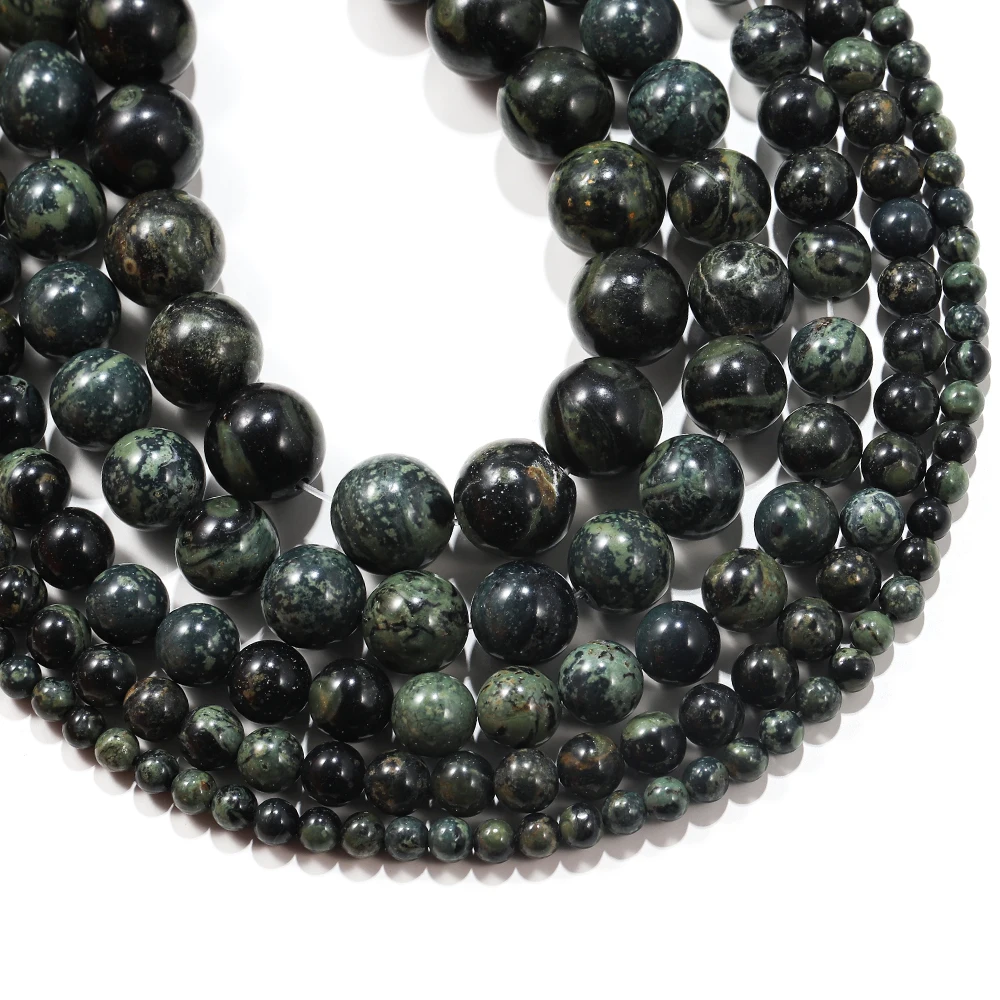 

1Strand/Lot 4-10mm Natural Stone Dark Green Malachite Round Loose Spacer Bead Bracelet Necklace for DIY Jewelry Makings Findings