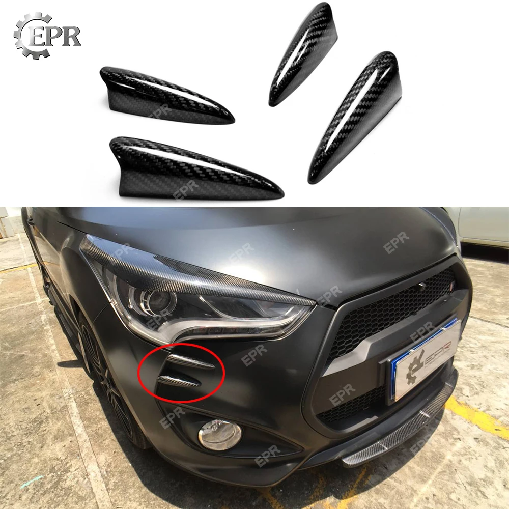Углеродные когти дьявола для Hyundai Veloster Turbo углеродное волокно передний бампер