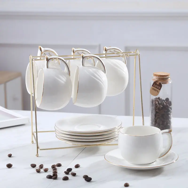 European Ceramic Coffee Cup Women's Suit High-end Tea Set Household Water Mug with Spoon Cups and Mugs | Дом и сад