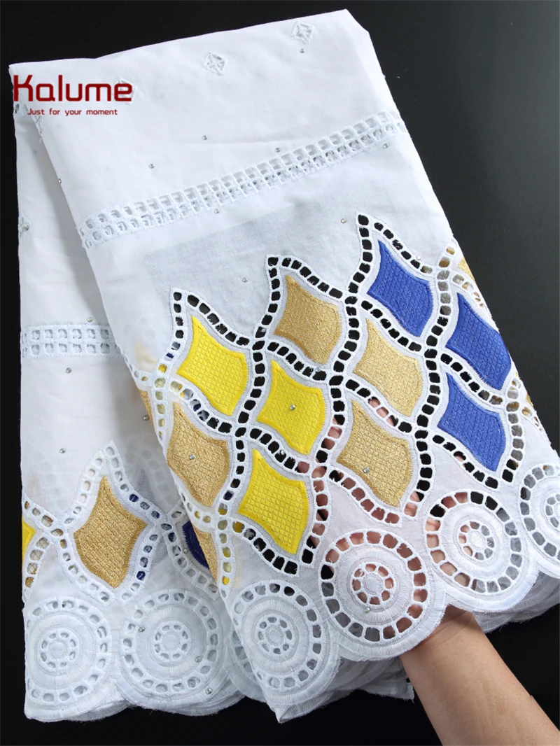 Калуме отверстие в африканском стиле 100% хлопок кружево ткань высокое качество