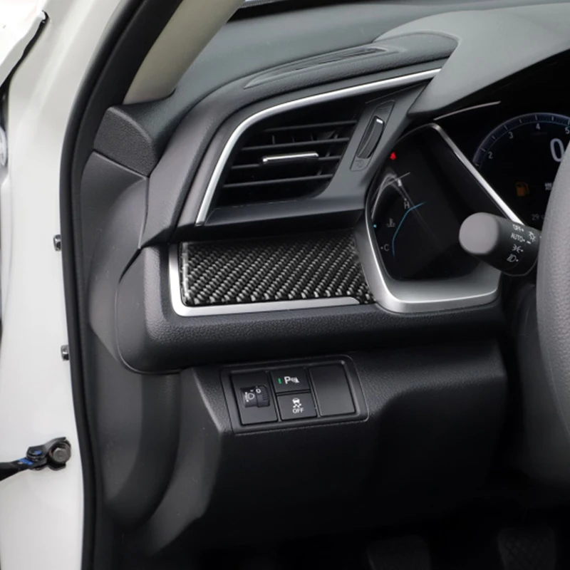 

For Honda Civic 10th 2016-2019 Car Interior Accessories Carbon Fiber Central Control Left Trim Interior Sticker