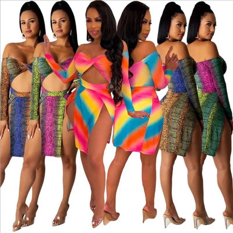 Женское облегающее платье с V-образным вырезом длинным рукавом и открытыми