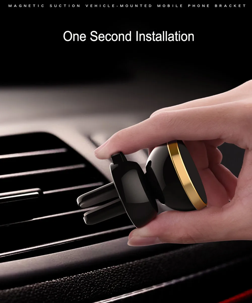 Магнитный держатель для телефона на 360 ° iPhone автомобильный вентиляционное