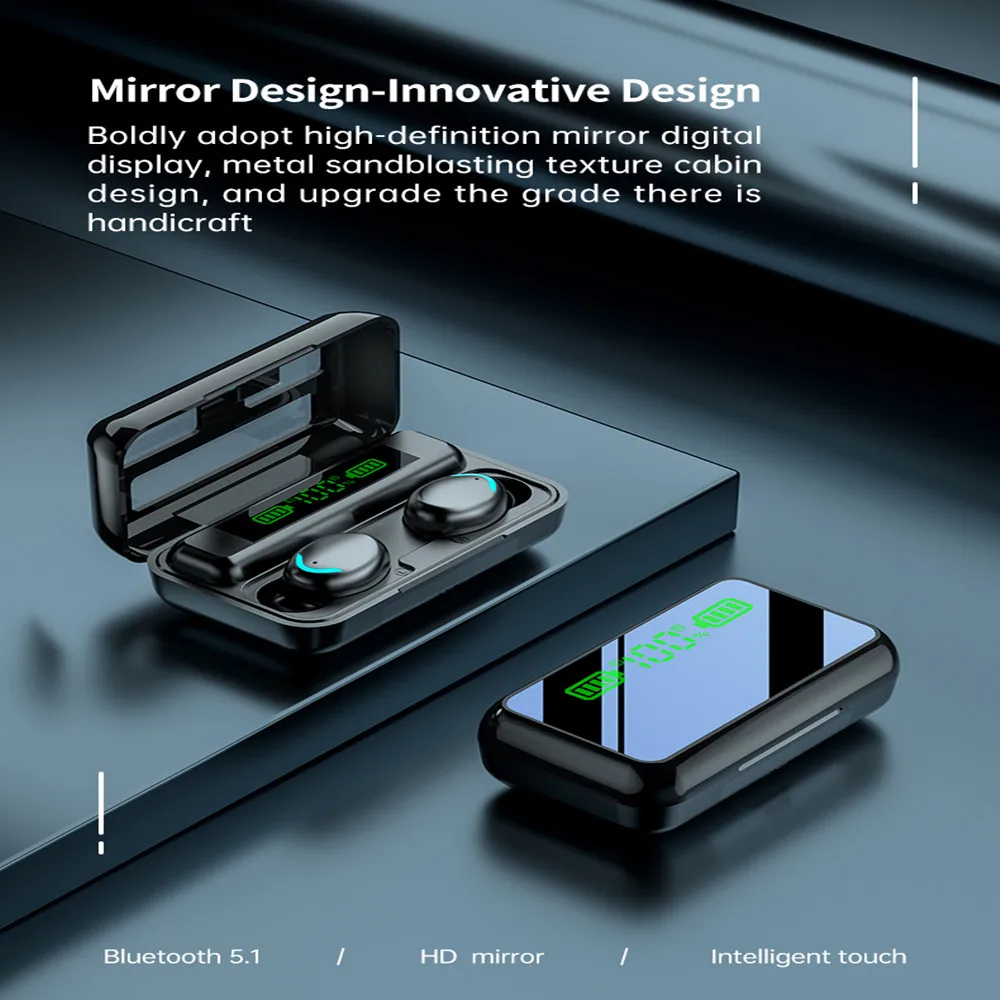 

TWS Bluetooth 5.1 Earphones 2000mAh Charging Box Wireless Headphone 9D Stereo Sports Waterproof Earbuds Headsets with Microphone