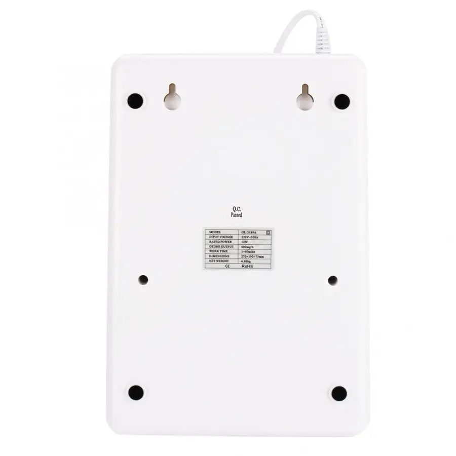 

600mg/h Ozone Generator Timming Air Purifier Oil Meat Fruit Vegetable Water Purification Disinfection Ozonator EU Plug 220V