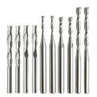 Концевая фреза с двумя канавками, хвостовик 3,175 мм, 4 мм, 5 мм, 6 мм, спиральный Фрезерный резак с 2 канавками, фреза с ЧПУ для гравировки по дереву, карбидная концевая фреза, 10 шт.