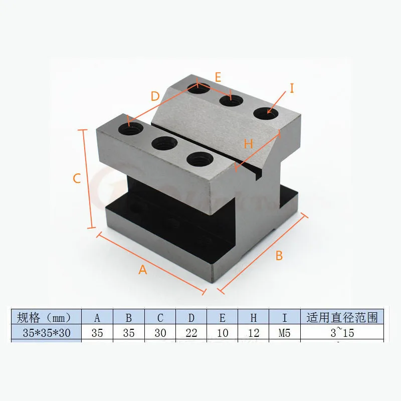 

2pcs V-Block Ground Pair with Clamp Set Precision Matched Pair Precise 35x35x30mm 90Machinist Multi-use Gauge Gage Tool