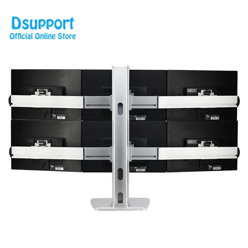 

Six arm LCD LED Monitor stand Aluminum Alloy 24-32 inch Desktop Stand Full Motion height adjusting max loading 8 kgs