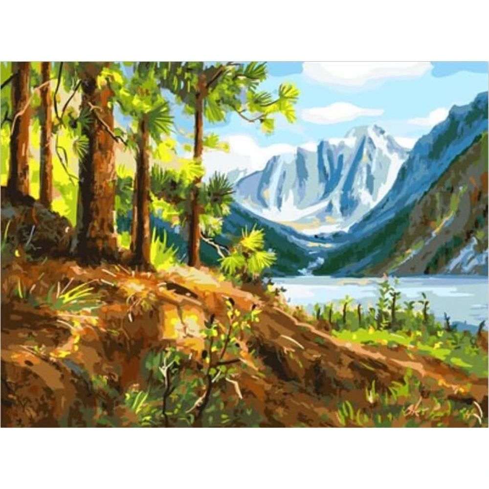 

Landscape Natural DIY Cross Stitch 11CT Embroidery Kits Needlework Craft Set Printed Canvas Cotton Thread Home Dropshipping