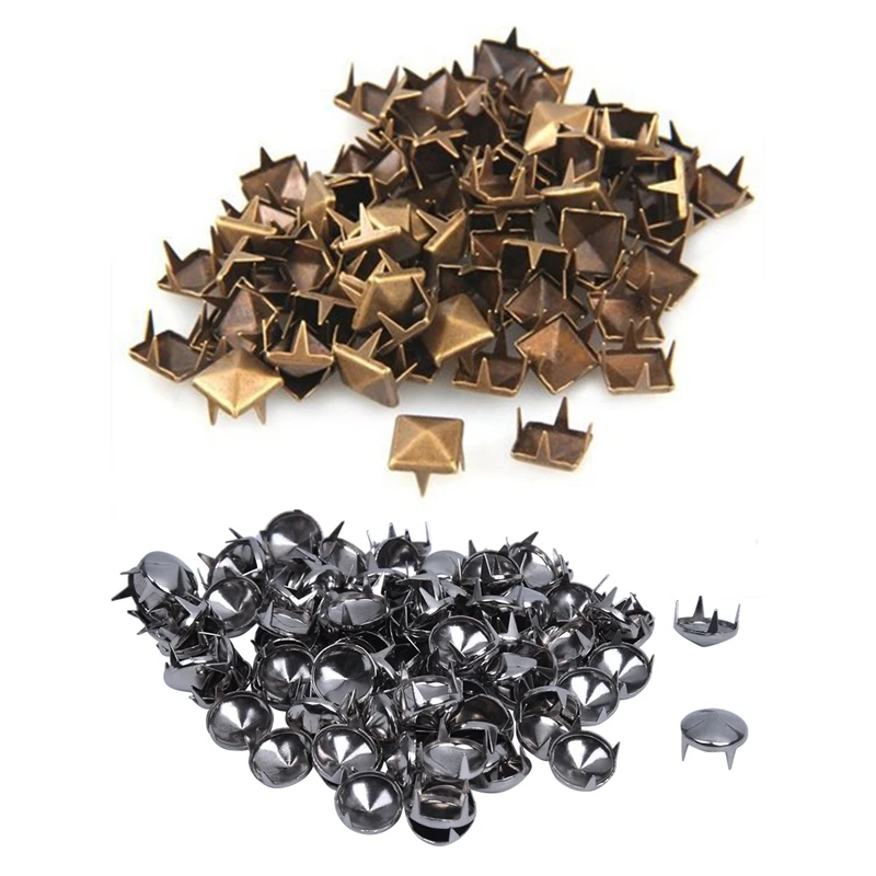 100x Серебряный тон 10 мм круглый конические шипы пятна в стиле панк-рок Шляпки