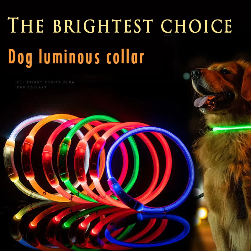 

Светодиодный ошейник для собак с USB-зарядкой, светящийся ошейник для собак, ночные ошейники для собак, светящиеся аксессуары для больших и м...