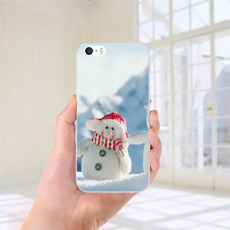 Горячий счастливый Рождество Снеговик стиль Мягкий ТПУ мобильный чехол для iPhone X
