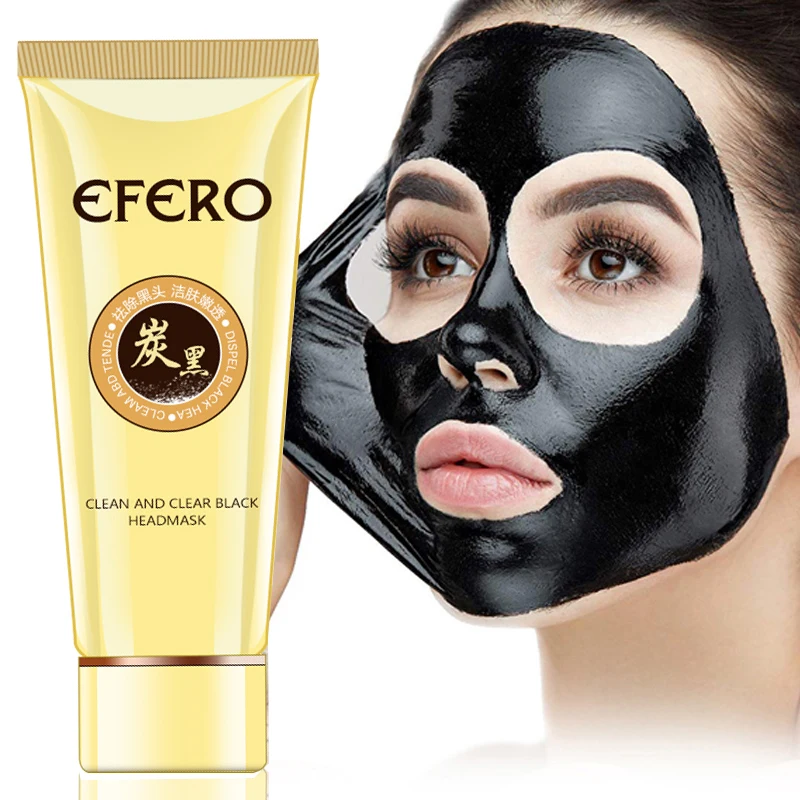 Efero, маска для удаления черных точек, маска для носа, полоска пор, черная маска, пилинг, лечение акне, черная, глубокое очищение, отшелушивающая маска для лица, уход за кожей
