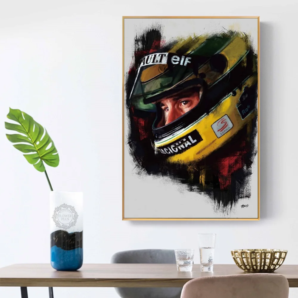 Плакаты и принты Айртон Сенна да Сильва F1 гонщик Чемпион художественный плакат