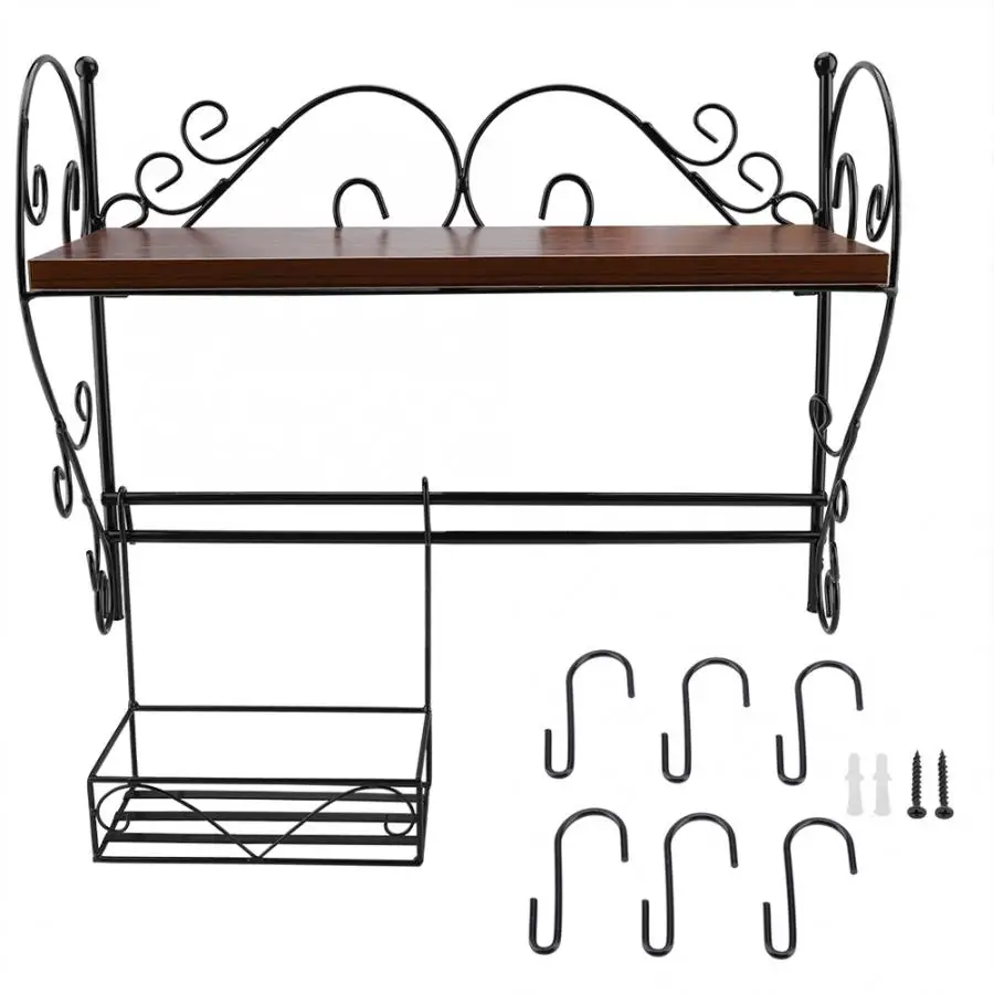 Полки настенный стеллаж для хранения кухонный смонтированный Органайзер полка с