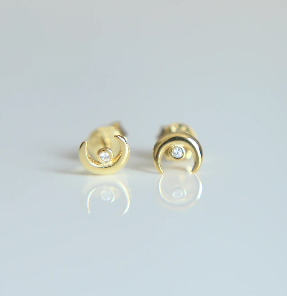 Нежные милые серьги с Луной для девочек ювелирные изделия из 100% стерлингового