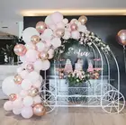 Латексные шары, набор из 90 шт., детские розовые, белые, розовые, золотые 4d-шарики, гарлан, арочный комплект, с конфетти, украшения для свадьбы, дня рождения
