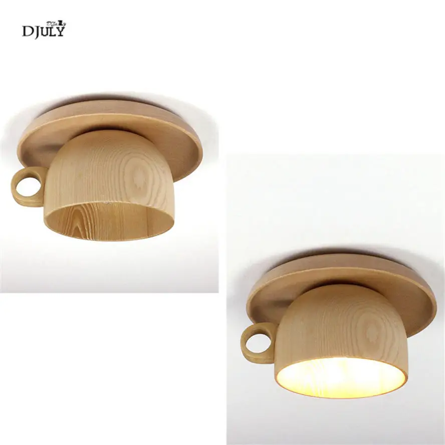 Скандинавский минимализм деревянная чашка потолочный светильник для столовой