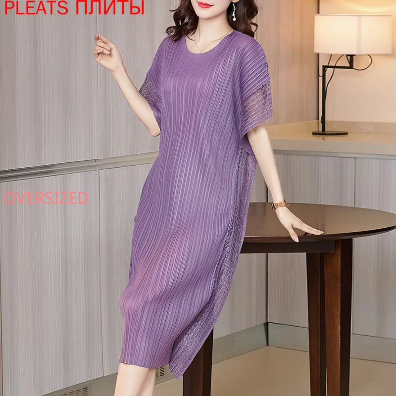 

Miyake Pleated Temperament Dress 2022 New Fashion Women's Loose Large Size Pleats Vestido De Mujer Robes Robe Femme Vestidos