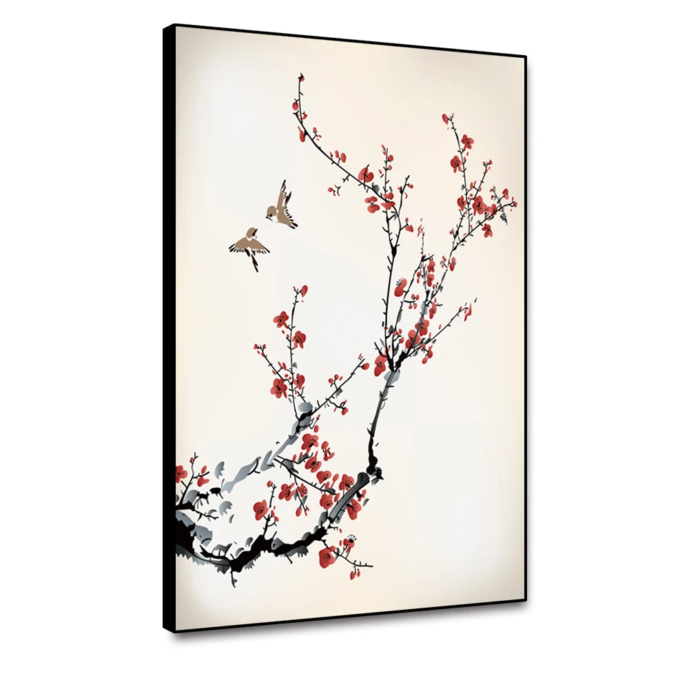 Китайский стиль цветок сливы холст живопись каллиграфический домашний декор