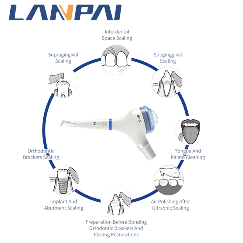 Dental Teeth Polishing Handpiece Gun Whitening Spary Polisher Dentistry Air Prophy Jet Compatible KAVO And 4 Holes