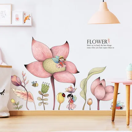 DIY 74*100 см цветок животное детская комната стены искусства ПВХ красивые наклейки