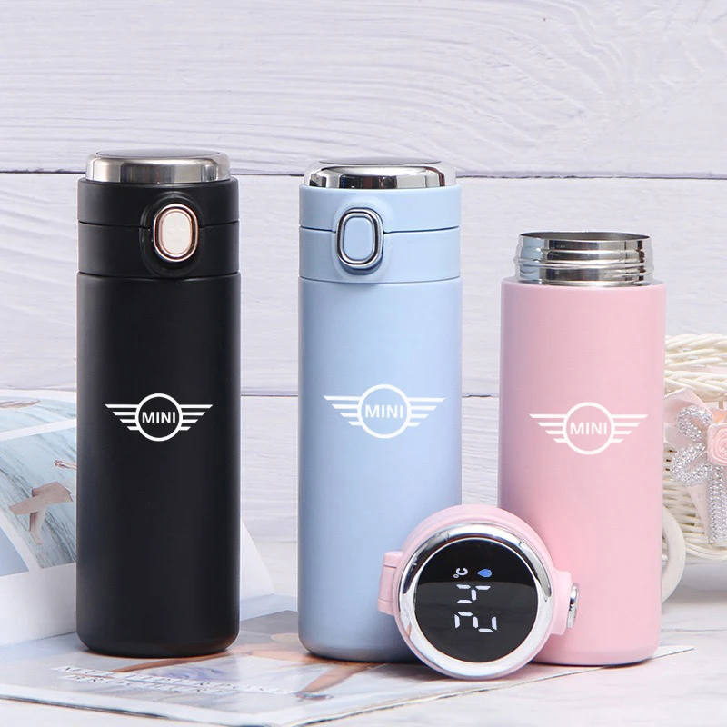 

420ML Intelligent Thermos Temperature Display Stainless Steel Vacuum Water Cup For BMW MINI Cooper One S R50 R53 R56 R60 F55 F56