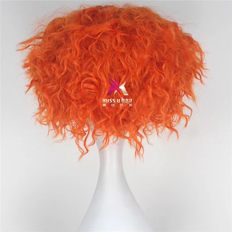 1 шт. Алиса в стране чудес 2 Косплей Mad Hatter/Tarrant Hightopp оранжевый парик короткие