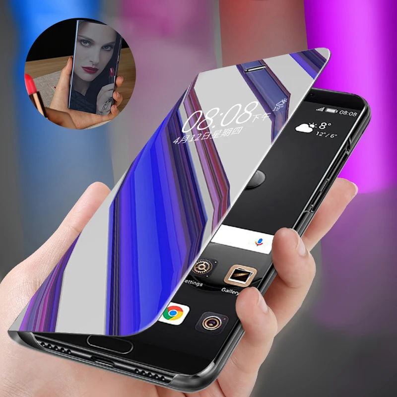 Smart Flip Cover For Xiaomi Redmi 7A 8A Note 8t 8 5 Plus 6 Pro 6A Mirror Full Protection Phone Cases Mi 9T 9 SE | Мобильные телефоны