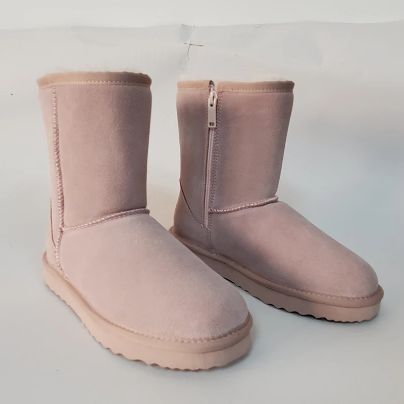 

Winter Women Boots Genuine Leather Wool Fur Ankle Boots