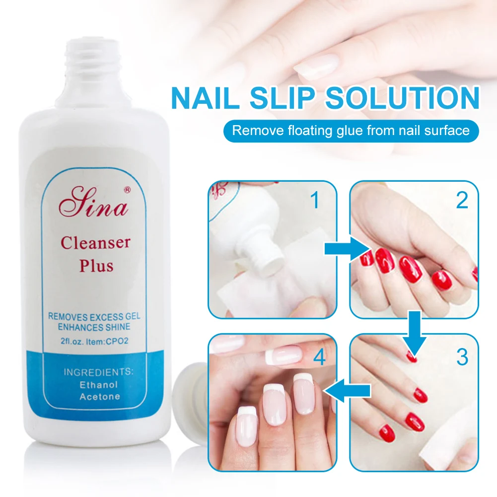 

60ml Nail Gel Cleanser Plus Remover Slip Solution Nail Art Surface Shiny Enhancer Gel Remove Liquid Manicure Tool