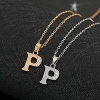 30pcs stainless steel alloy alphabet initial letter p america 26 english word letter family friend name sign necklace jewelry