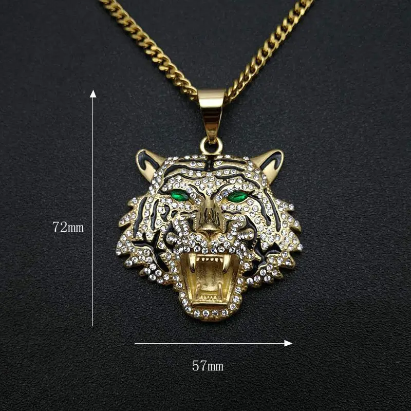 В стиле хип-хоп Стразы ограненные Bling льдом GoldStainless Сталь Большая подвеска в виде