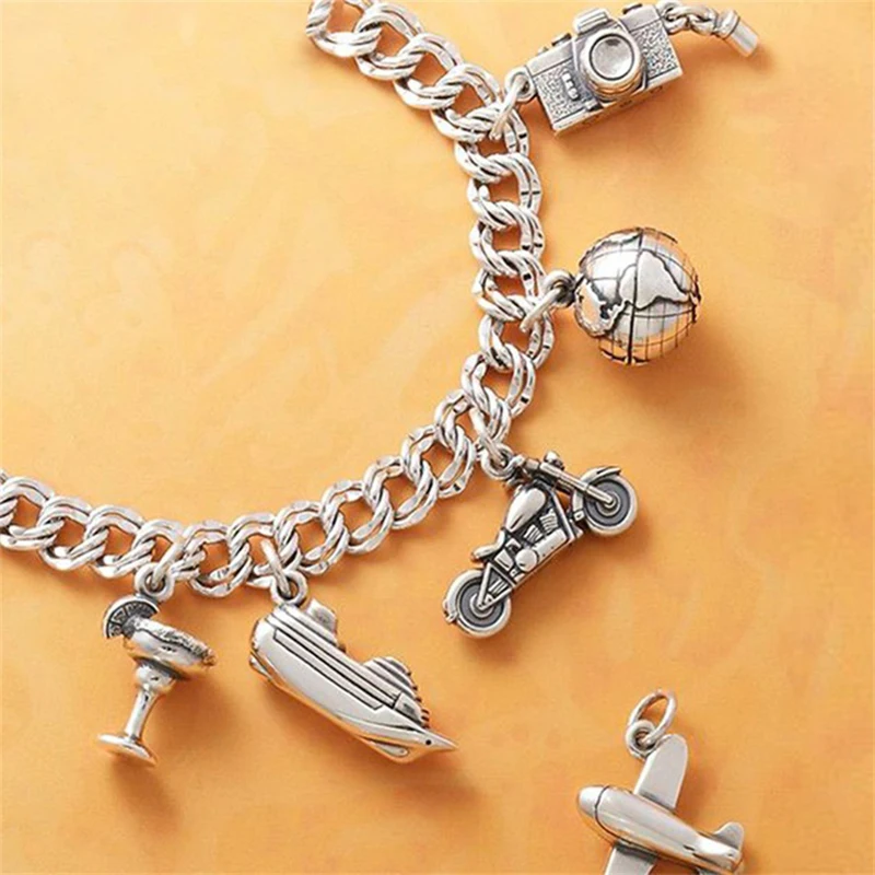 

Stainless Steel Pendants Silver Plating Charms Aircraft Camera Modeling Necklace Cosplay Jewelry Gift for DIY Jewelry Findings