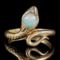 bohemian style gold plated snake opal rings personality beach party rings men womens rings jewelry accessories