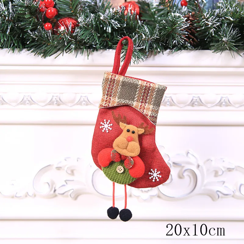 style 9-31-elk Подарки на год, сумка, Рождественский чулок, рождественские украшения для дома, Navidad, носки, Natal Tree Decoration Noel, сделай сам, поставки - Цвет: style 9-31-elk