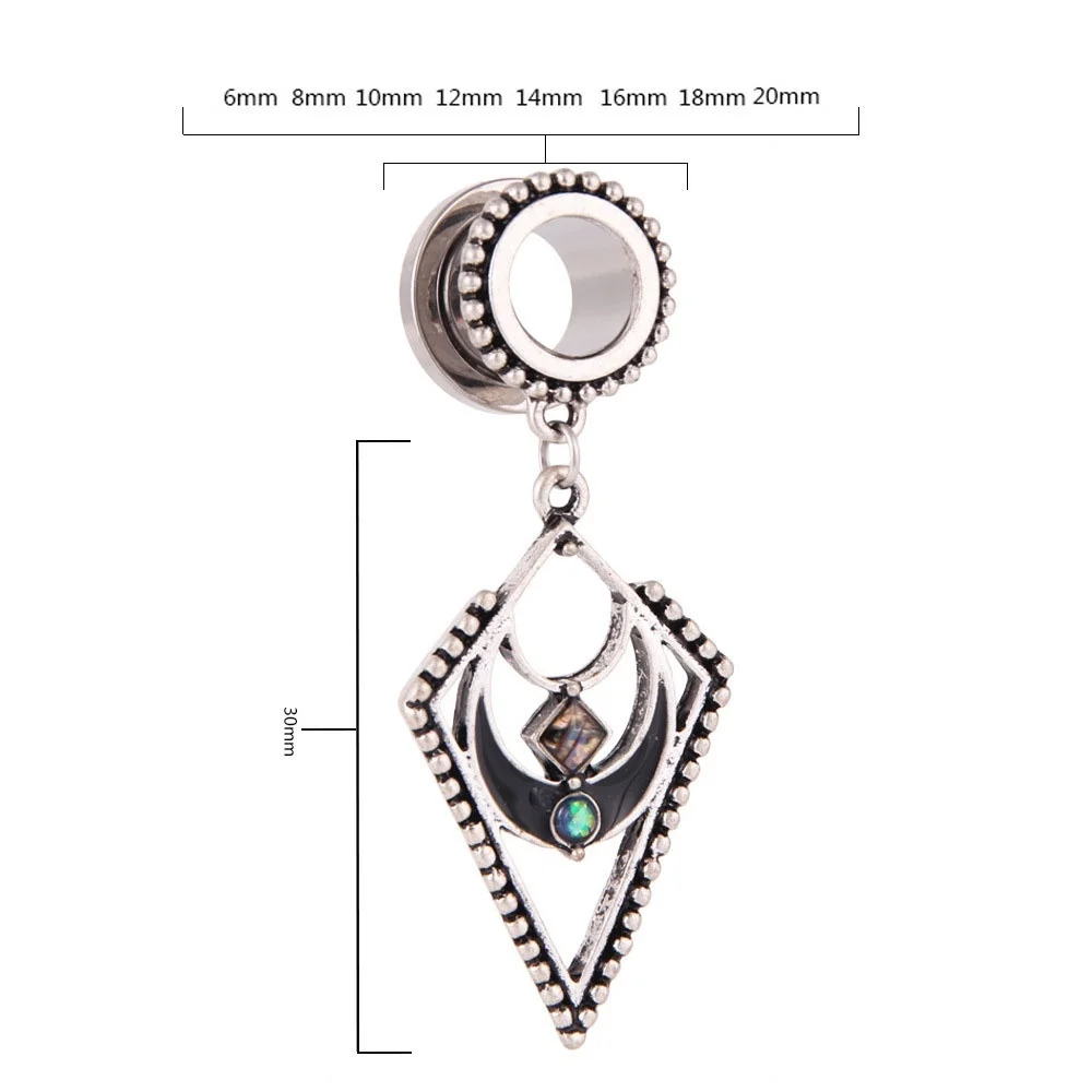 HAPPTYL 1 шт. ушные манометры Висячие затычки туннели для ушей кулон пирсинг