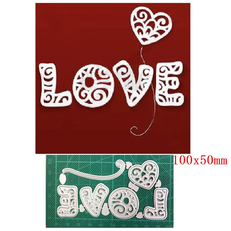 

Heart Frame Letter Love New 2021 Metal Cutting Dies for Scrapbooking Paper and Card Making Decorative Embossing Dies Craft dies