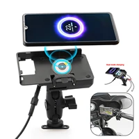 motorcycle gps phone mount wireless quick charger holder mobile phone holder for harley xl1200 xl883 48 72 dyna street glide