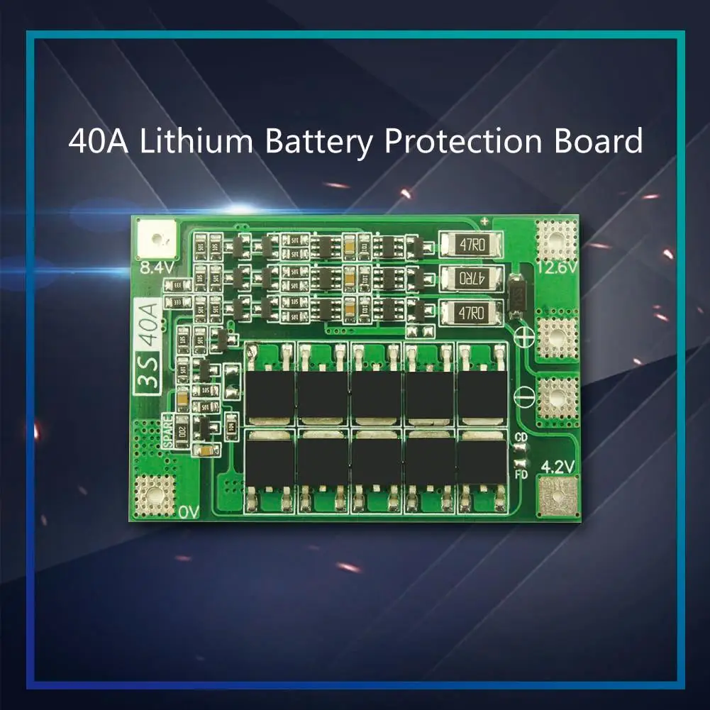 3S 40A литий-ионная литиевая батарея зарядное устройство модуль PCB плата защиты BMS
