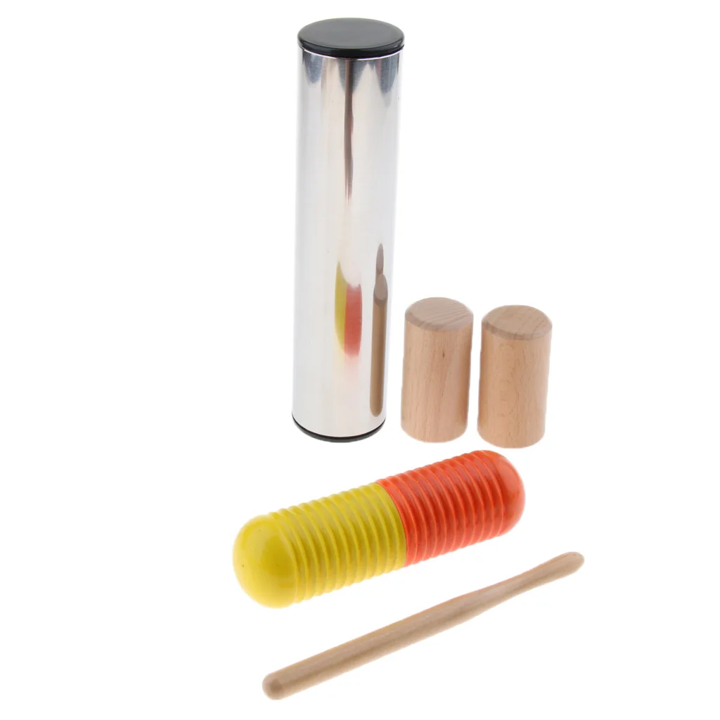 

5pcs Hand Percussion Set Shaker Bell Sand Maraca Cabasa Shaker Rhythm Stick