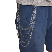 big ring pendant key chain rock punk trousers hipster keychains pant jean keychain hip hop trouser decor accessories