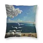 Наволочка с изображением волн, книги, парусника для Сальвадора Дали, наволочка с рисунком, напольная подушка, чехол для дивана, модная декоративная наволочка