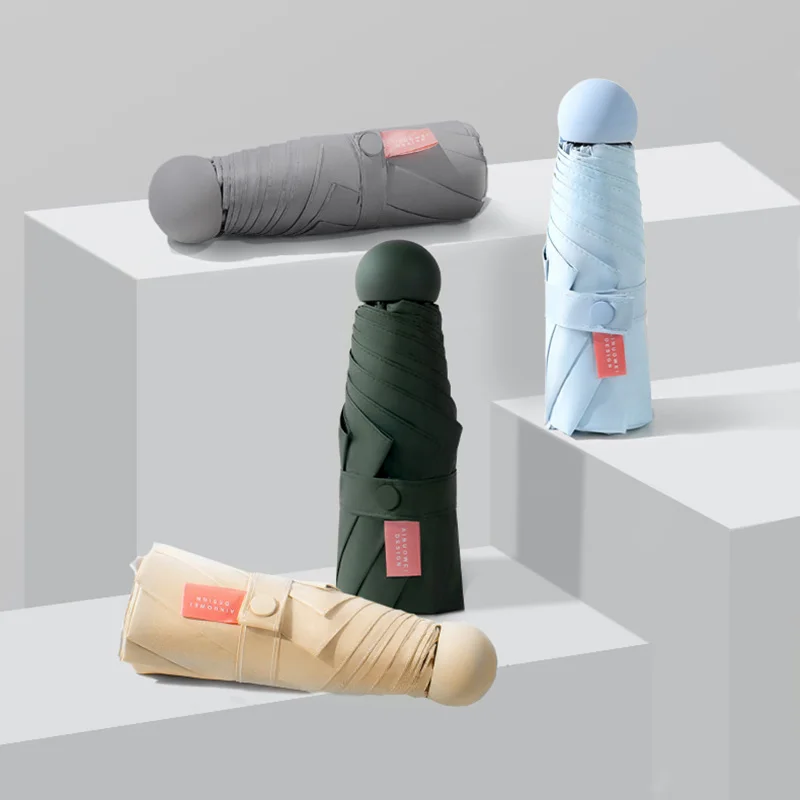 Милый Карманный Зонт от дождя для женщин японский уличный с УФ защитой складной