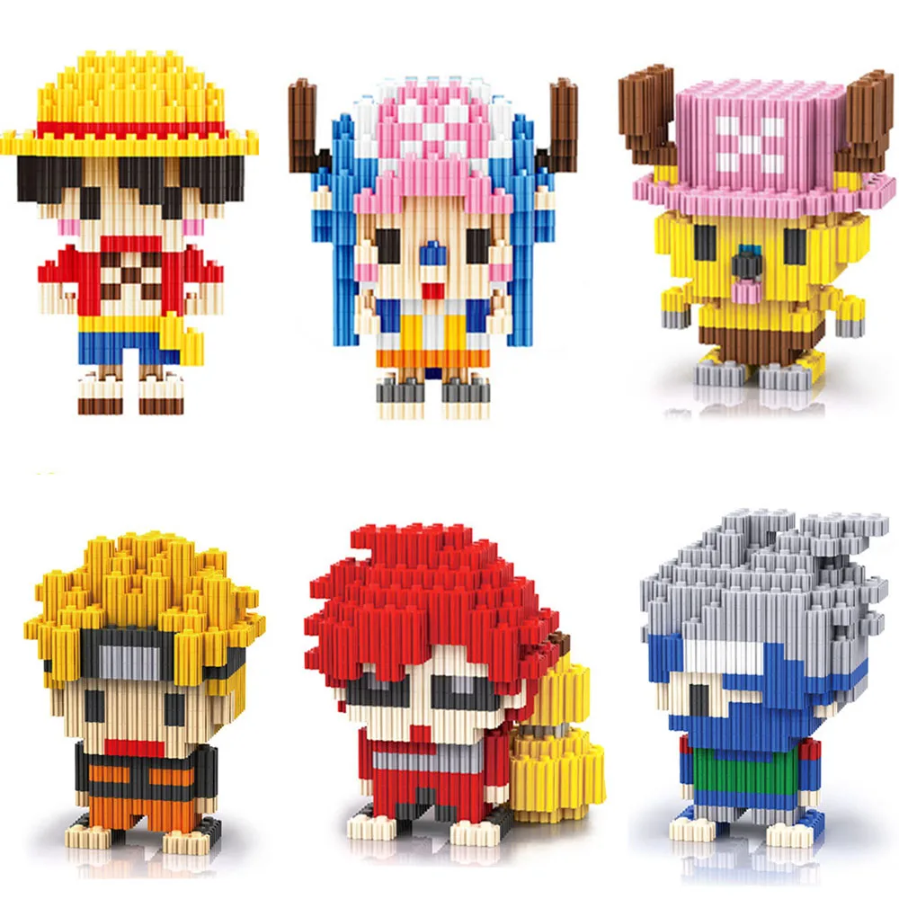 Bloques de construcción de Naruto para niños, puzle de una pieza, Uzumaki, NARUTO, Kakashi, ensamblaje de figuras de acción, juguetes de dibujos animados, regalo de Navidad