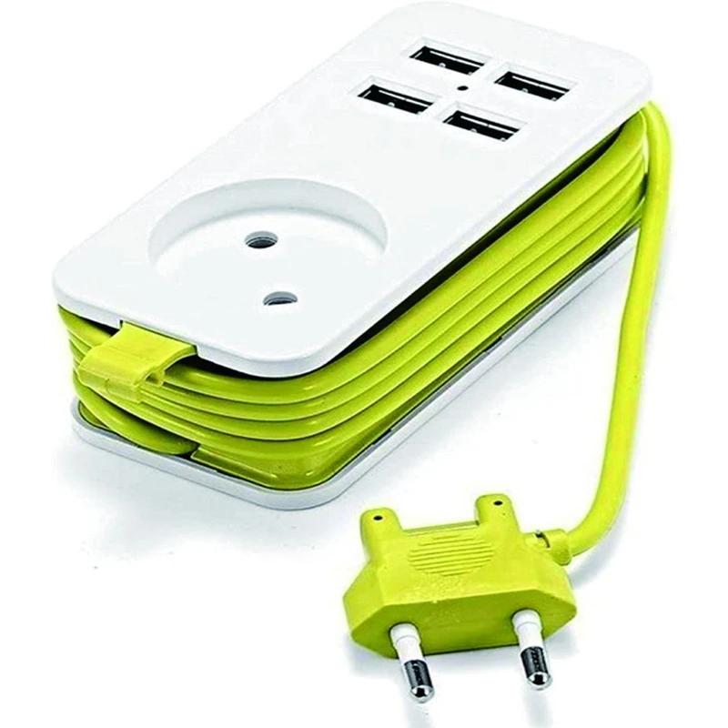 Сетевой адаптер с европейской вилкой и 4 USB-портами 1200 Вт |