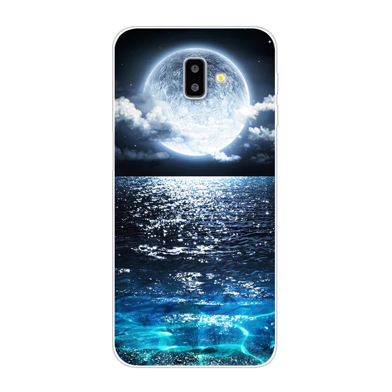 Оранжевый Чехол J6plus Capas для samsung J6 Plus, силиконовый мягкий чехол из ТПУ с принтом для samsung Galaxy J6 Plus J 6 Plus J610 J610F J6+ чехол - Цвет: Оранжевый
