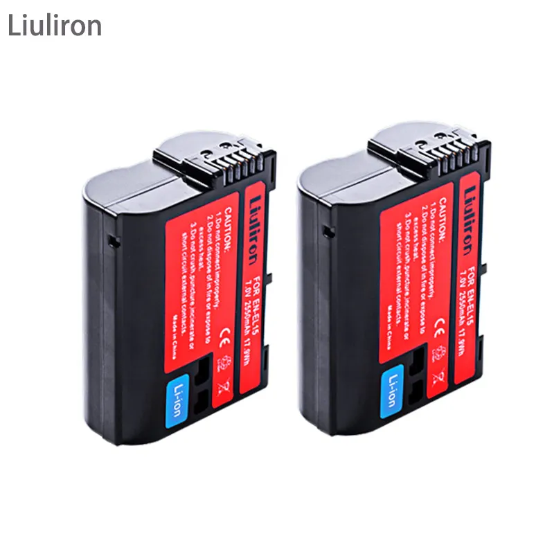 2battery EN-EL15 ENEL15 RU EL15 EL15A Камера Батарея для Nikon D500, D600, D610, D750, D7000, D7100, D7200, D800, D850, D810, D810A& 1 V1 скорость L15 - Цвет: 2battery